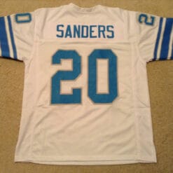 UNSIGNED CUSTOM Sewn Stitched Barry Sanders White Jersey