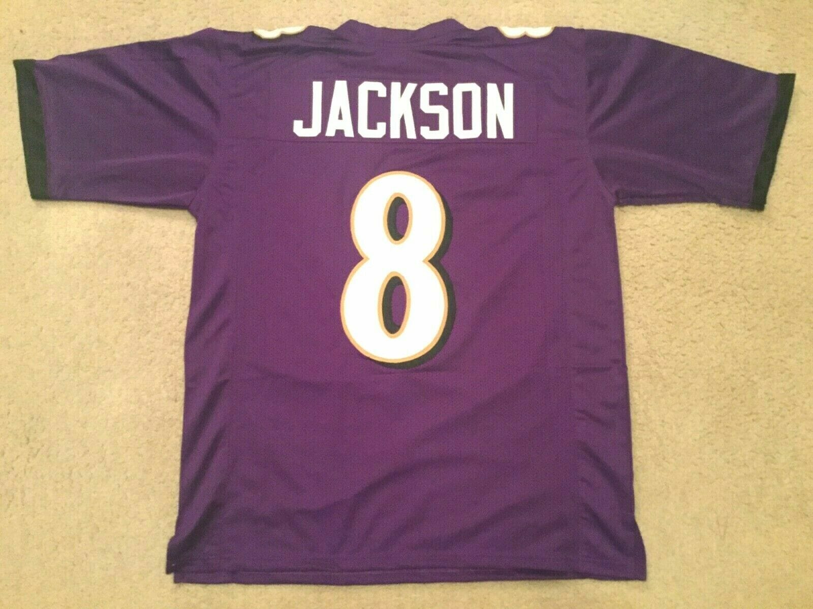 Lamar Jackson UNSIGNED CUSTOM Sewn Stitched Jersey