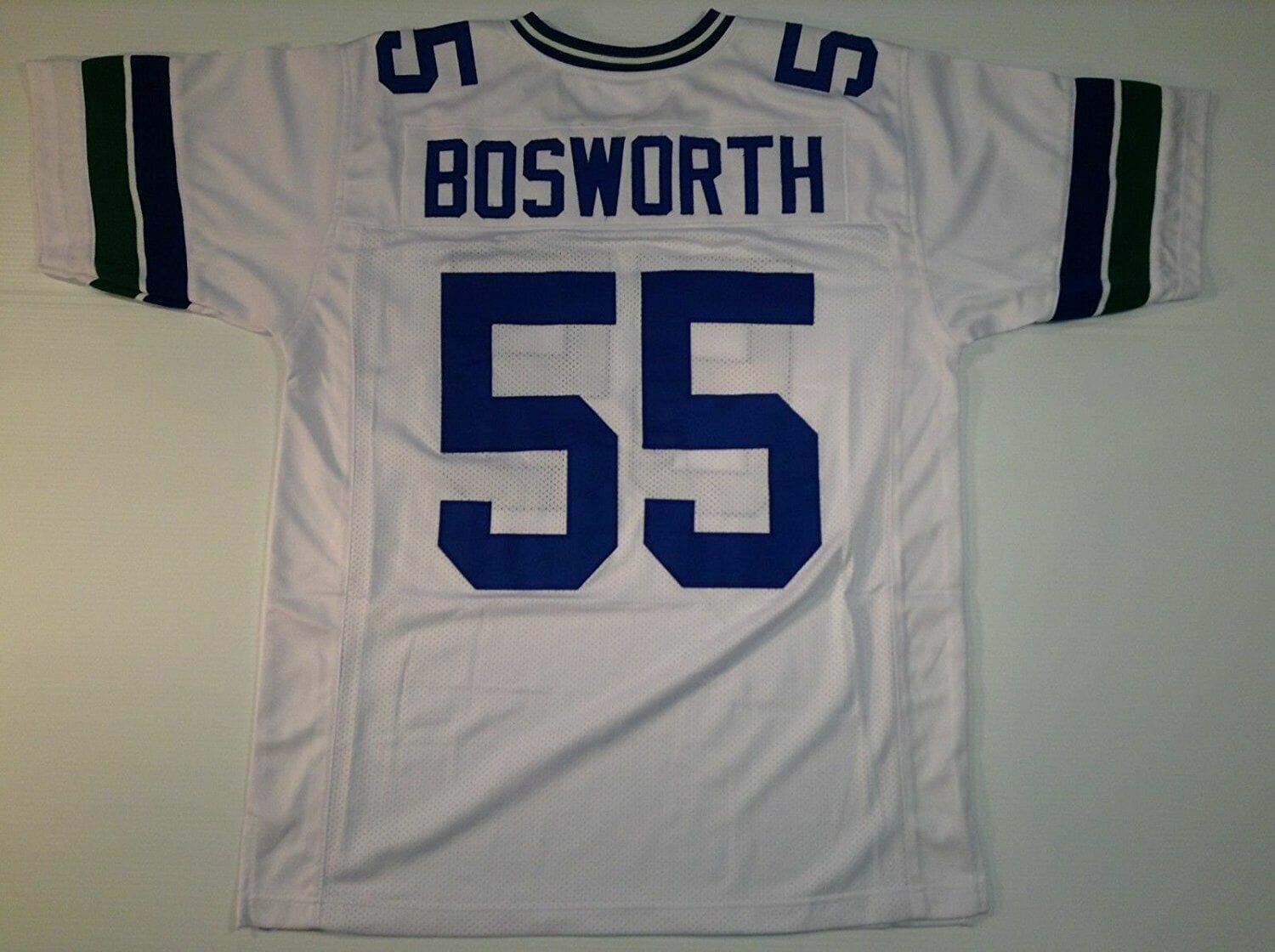 UNSIGNED CUSTOM Sewn Stitched Brian Bosworth White Jersey