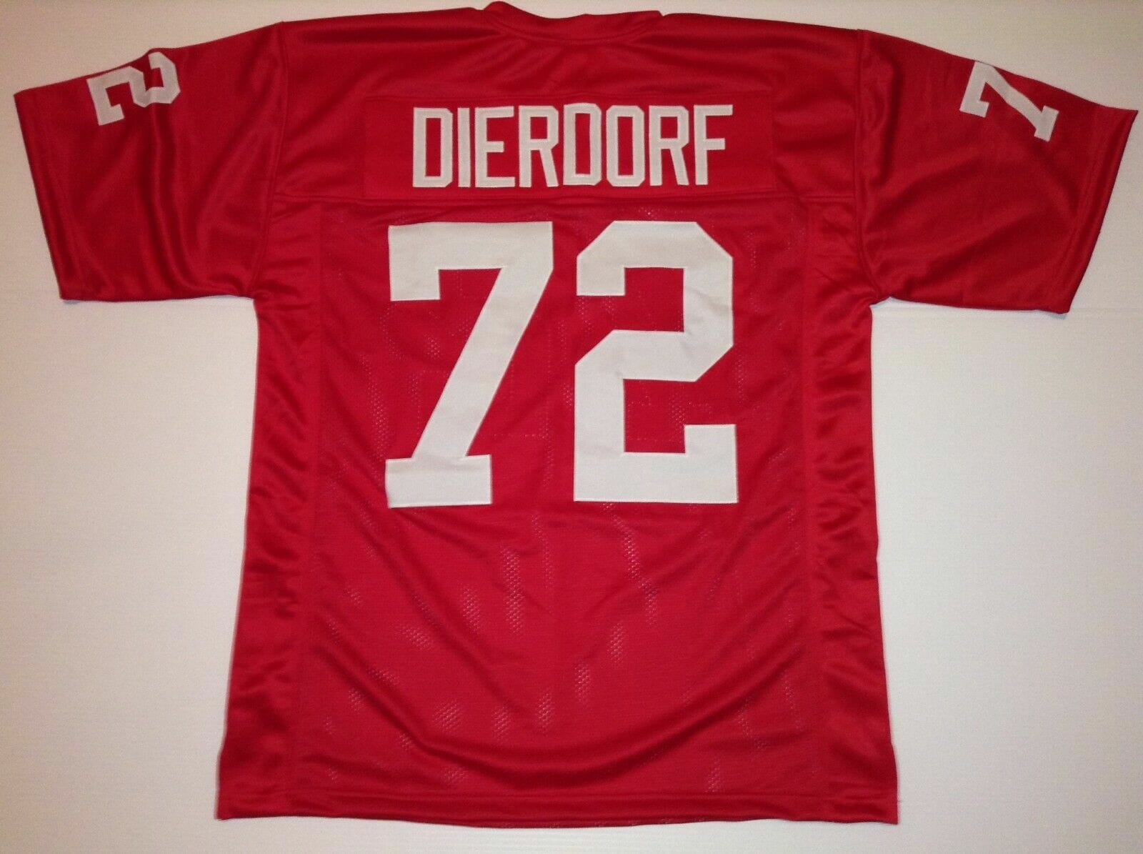 UNSIGNED CUSTOM Sewn Stitched Dan Dierdorf Red Jersey