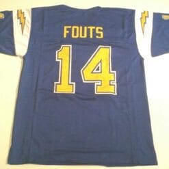 UNSIGNED CUSTOM Sewn Stitched Dan Fouts Blue Jersey