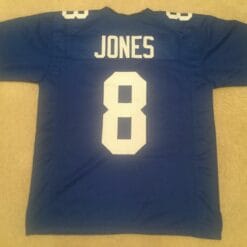 UNSIGNED CUSTOM Sewn Stitched Daniel Jones Blue Jersey