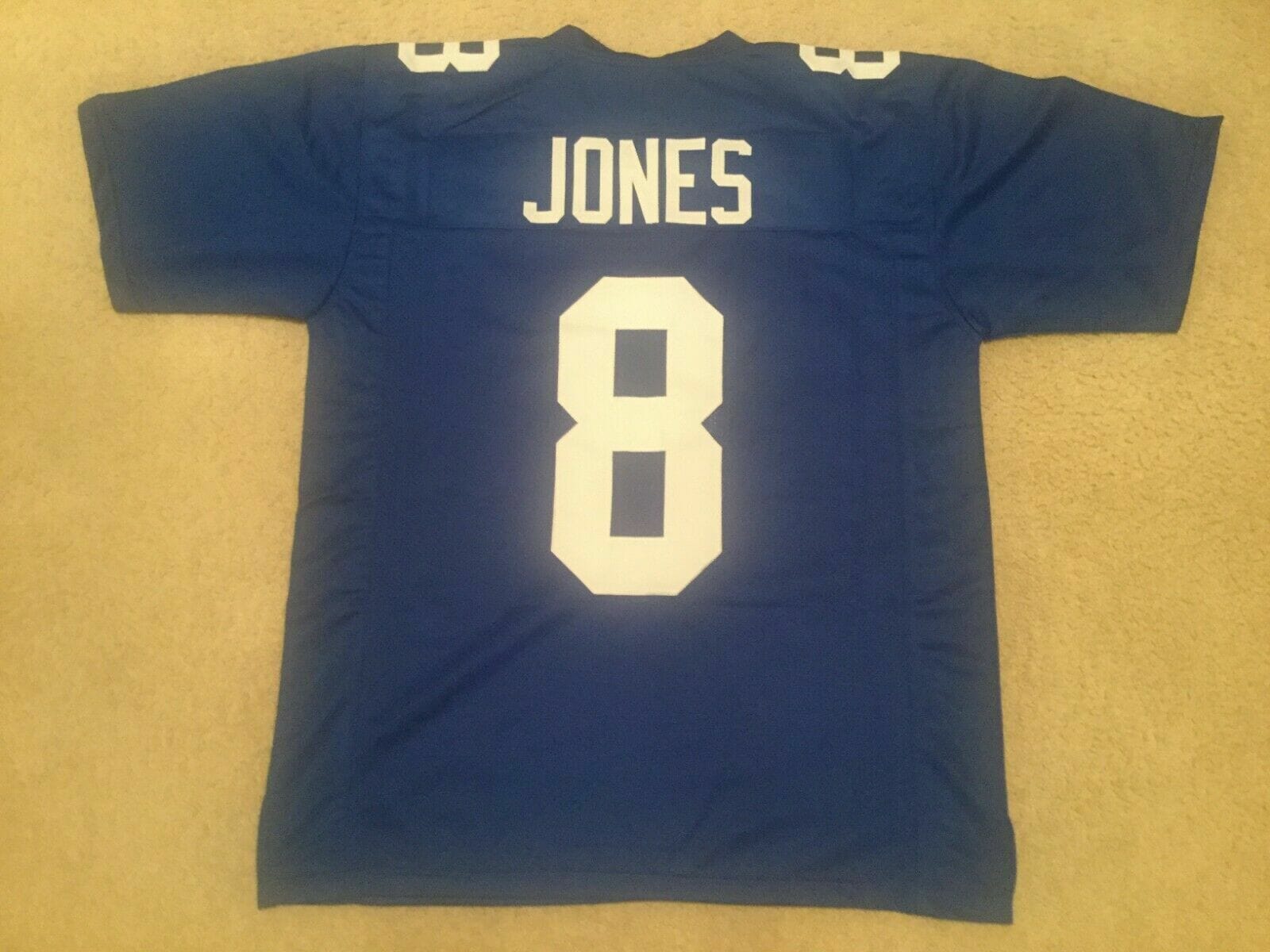 UNSIGNED CUSTOM Sewn Stitched Daniel Jones Blue Jersey