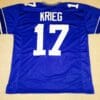 UNSIGNED CUSTOM Sewn Stitched Dave Krieg Blue Jersey