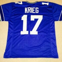 UNSIGNED CUSTOM Sewn Stitched Dave Krieg Blue Jersey