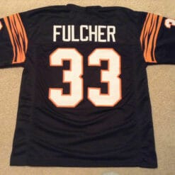 UNSIGNED CUSTOM Sewn Stitched David Fulcher Black Jersey