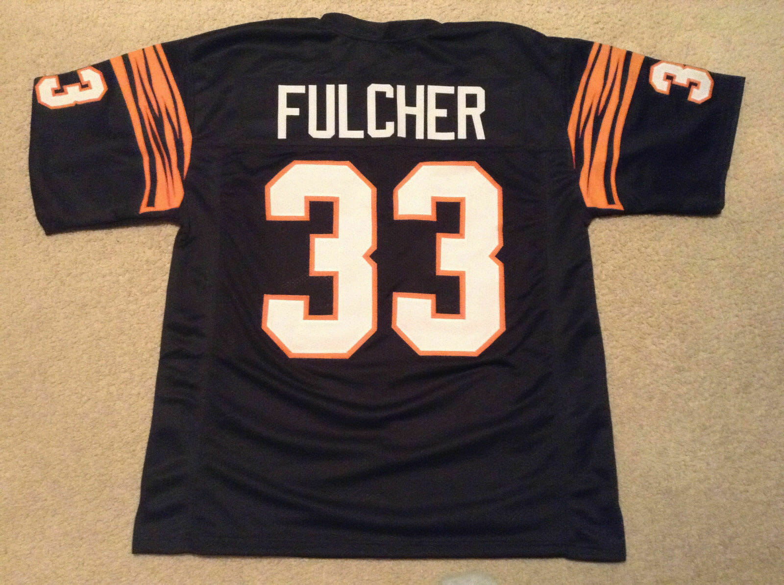 UNSIGNED CUSTOM Sewn Stitched David Fulcher Black Jersey