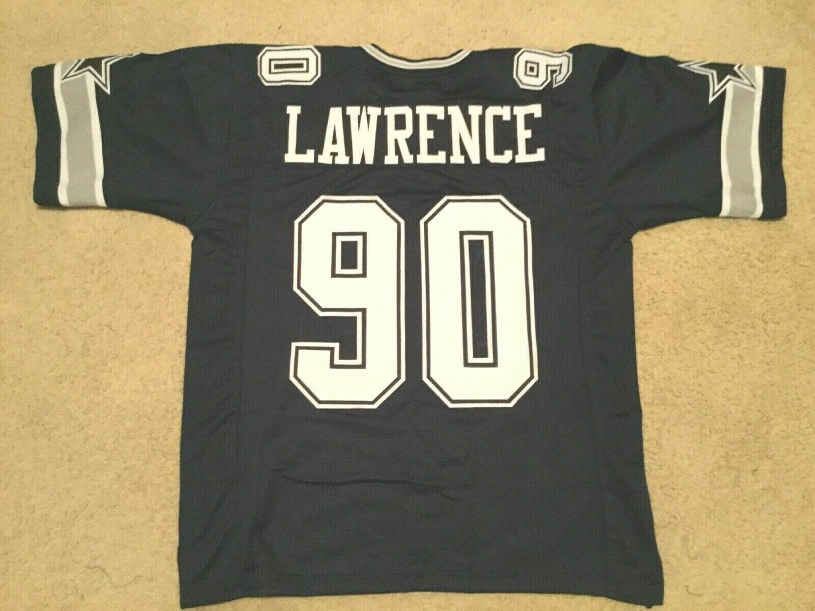 UNSIGNED CUSTOM Sewn Stitched Demarcus Lawrence Blue Jersey