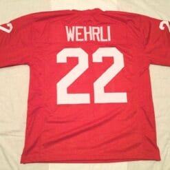 UNSIGNED CUSTOM Sewn Stitched Roger Wehrli Red Jersey
