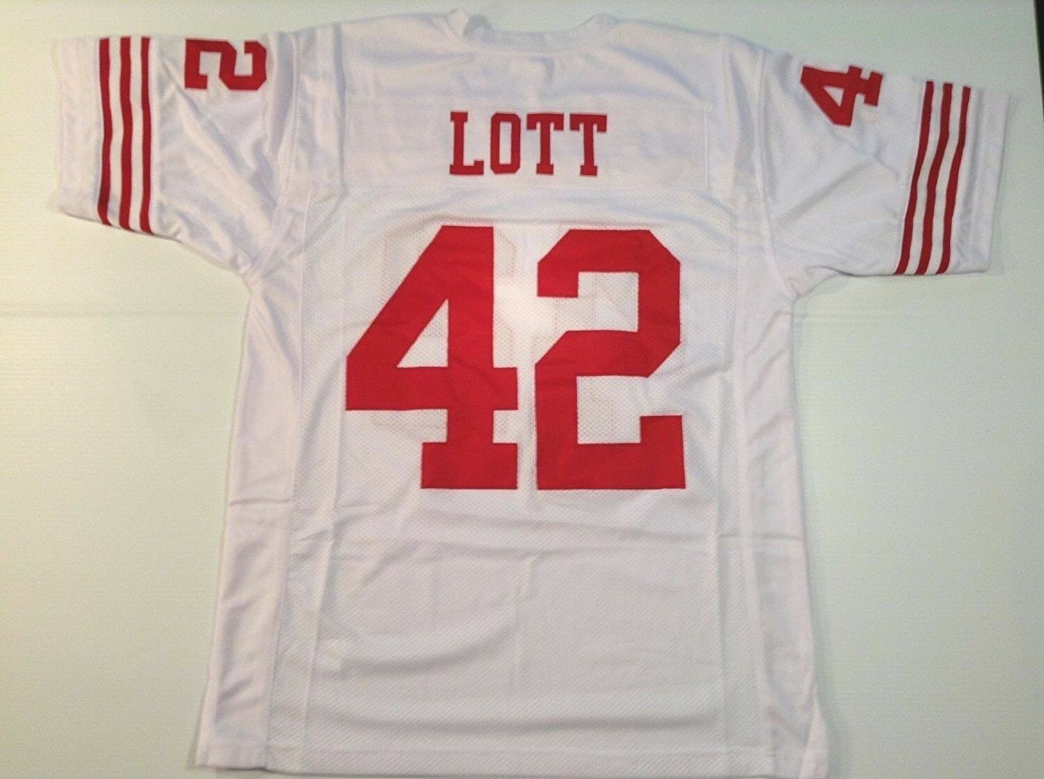 UNSIGNED CUSTOM Sewn Stitched Ronnie Lott White Jersey
