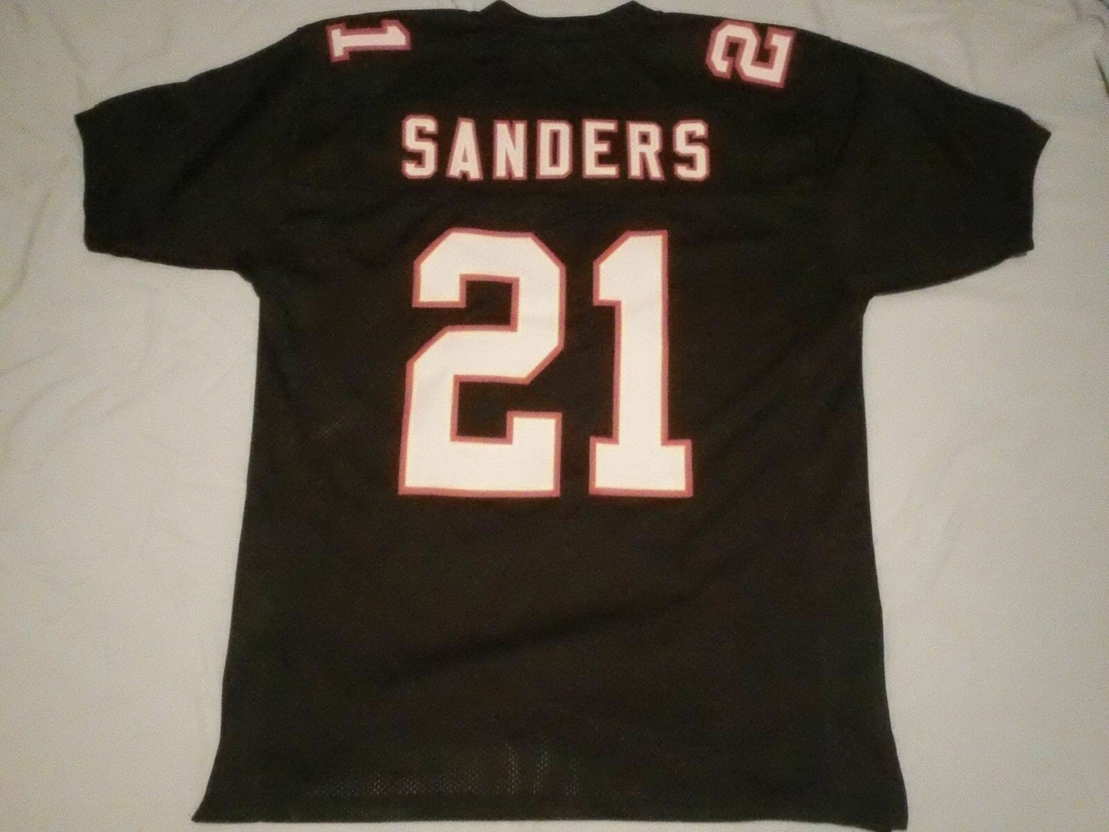UNSIGNED CUSTOM Sewn Stitched Deion Sanders Black Jersey