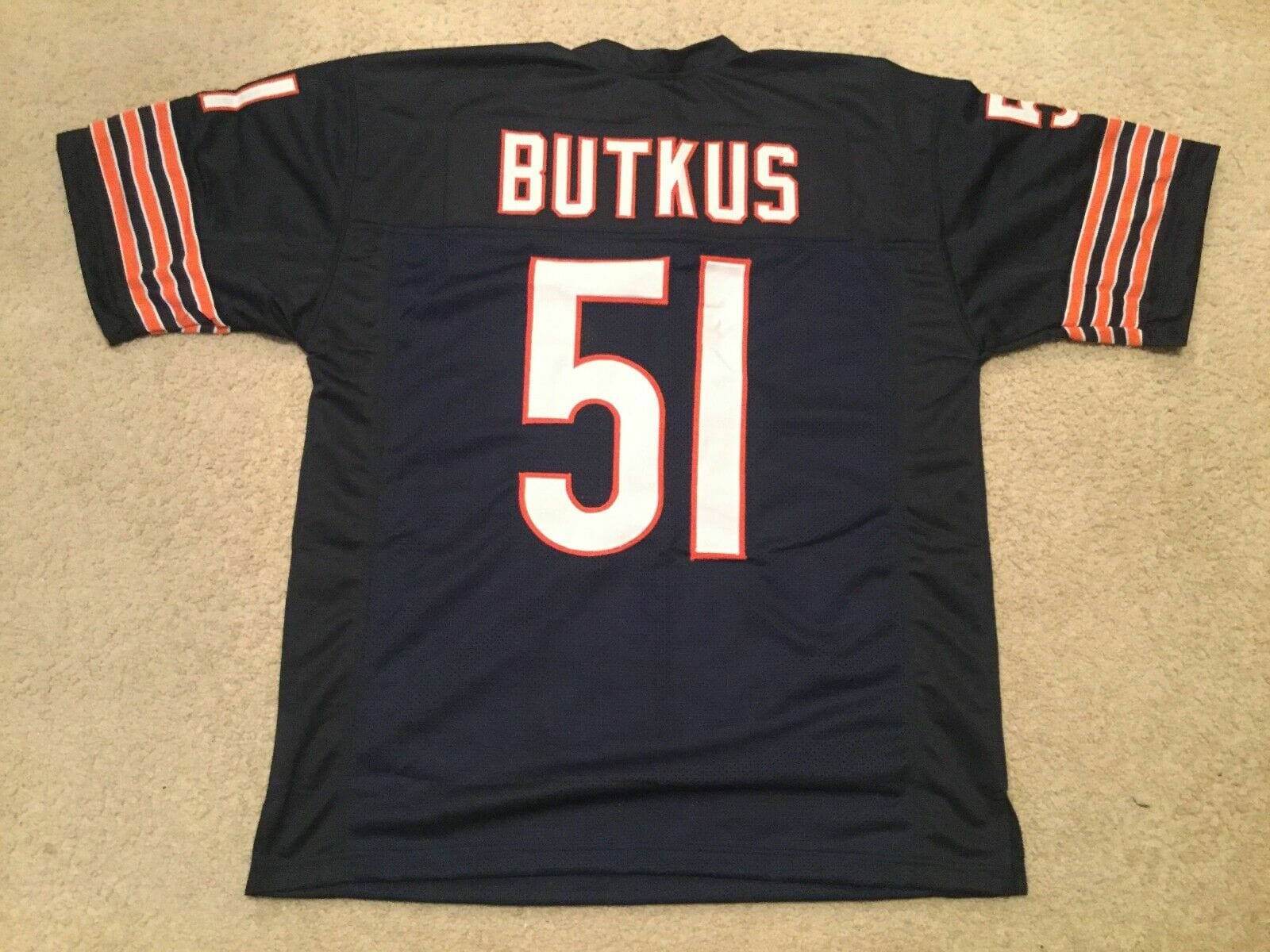 UNSIGNED CUSTOM Sewn Stitched Dick Butkus White Jersey