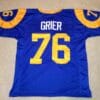 UNSIGNED CUSTOM Sewn Stitched Rosey Grier Blue Jersey