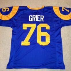 UNSIGNED CUSTOM Sewn Stitched Rosey Grier Blue Jersey