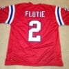 UNSIGNED CUSTOM Sewn Stitched Doug Flutie Red Jersey