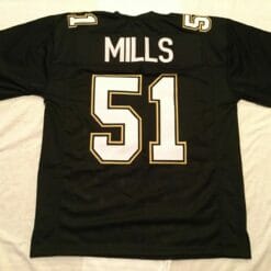 UNSIGNED CUSTOM Sewn Stitched Sam Mills Black Jersey