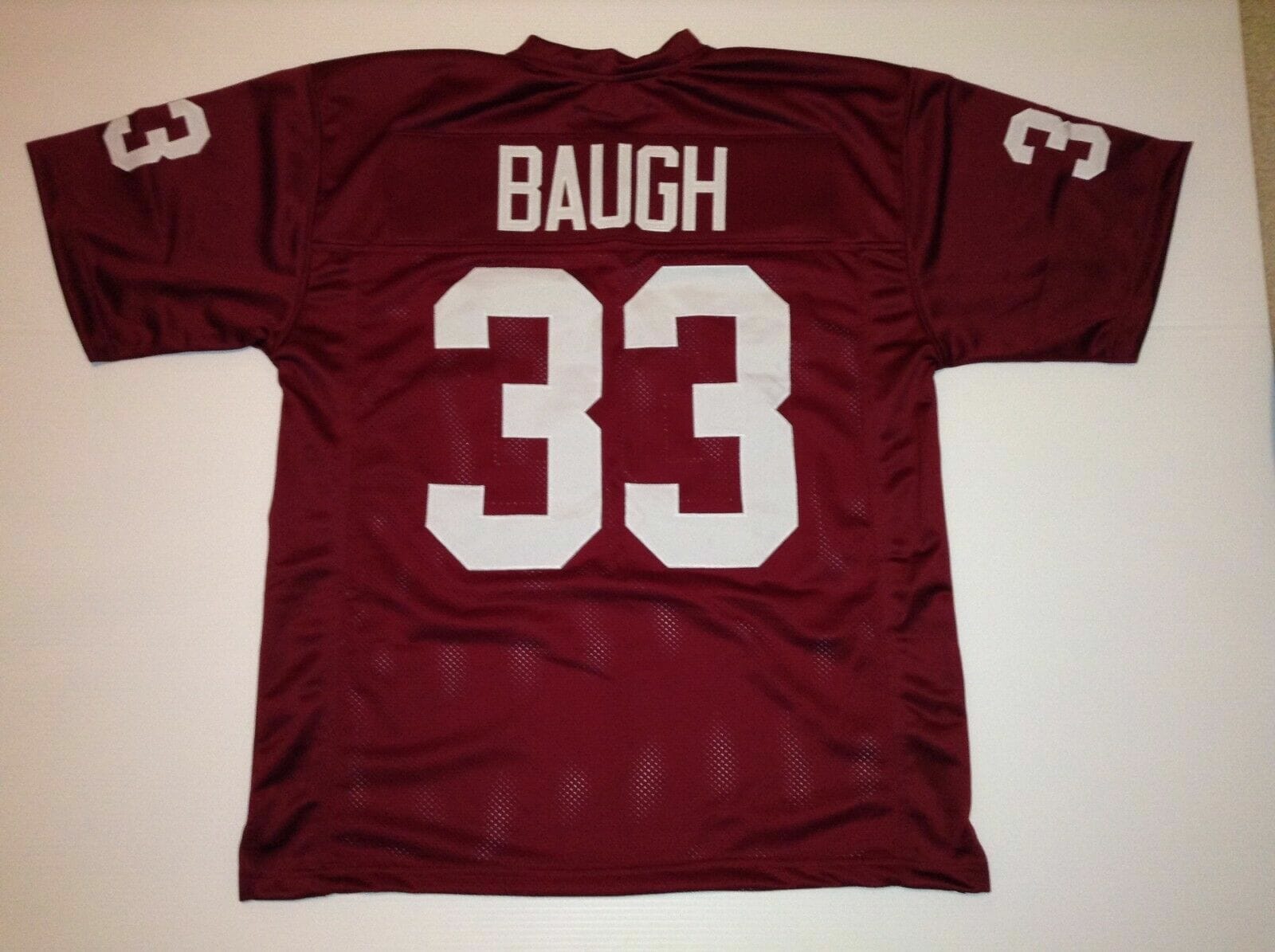 UNSIGNED CUSTOM Sewn Stitched Sammy Baugh Burgundy Jersey