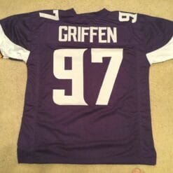 UNSIGNED CUSTOM Sewn Stitched Everson Griffen Purple Jersey