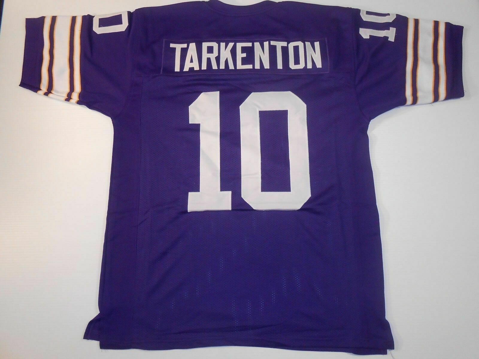 UNSIGNED CUSTOM Sewn Stitched Fran Tarkenton Purple Jersey