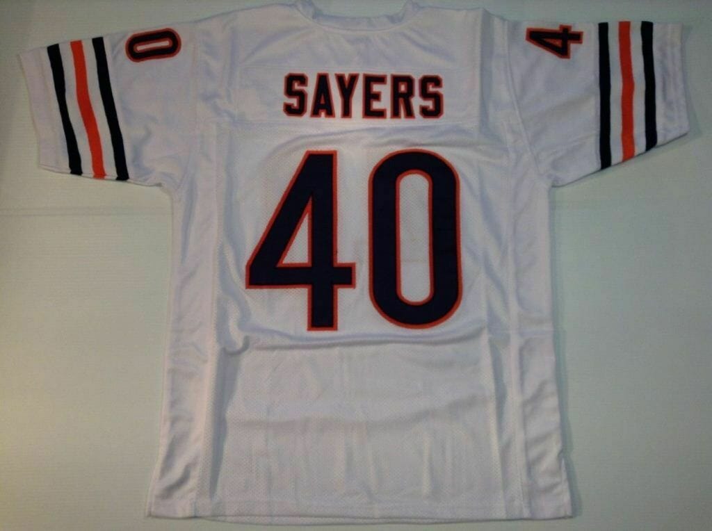 UNSIGNED CUSTOM Sewn Stitched Gale Sayers White Jersey