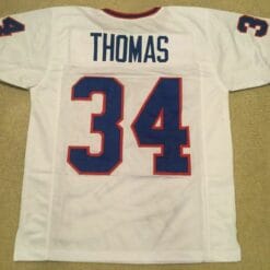 UNSIGNED CUSTOM Sewn Stitched Thurman Thomas White Jersey
