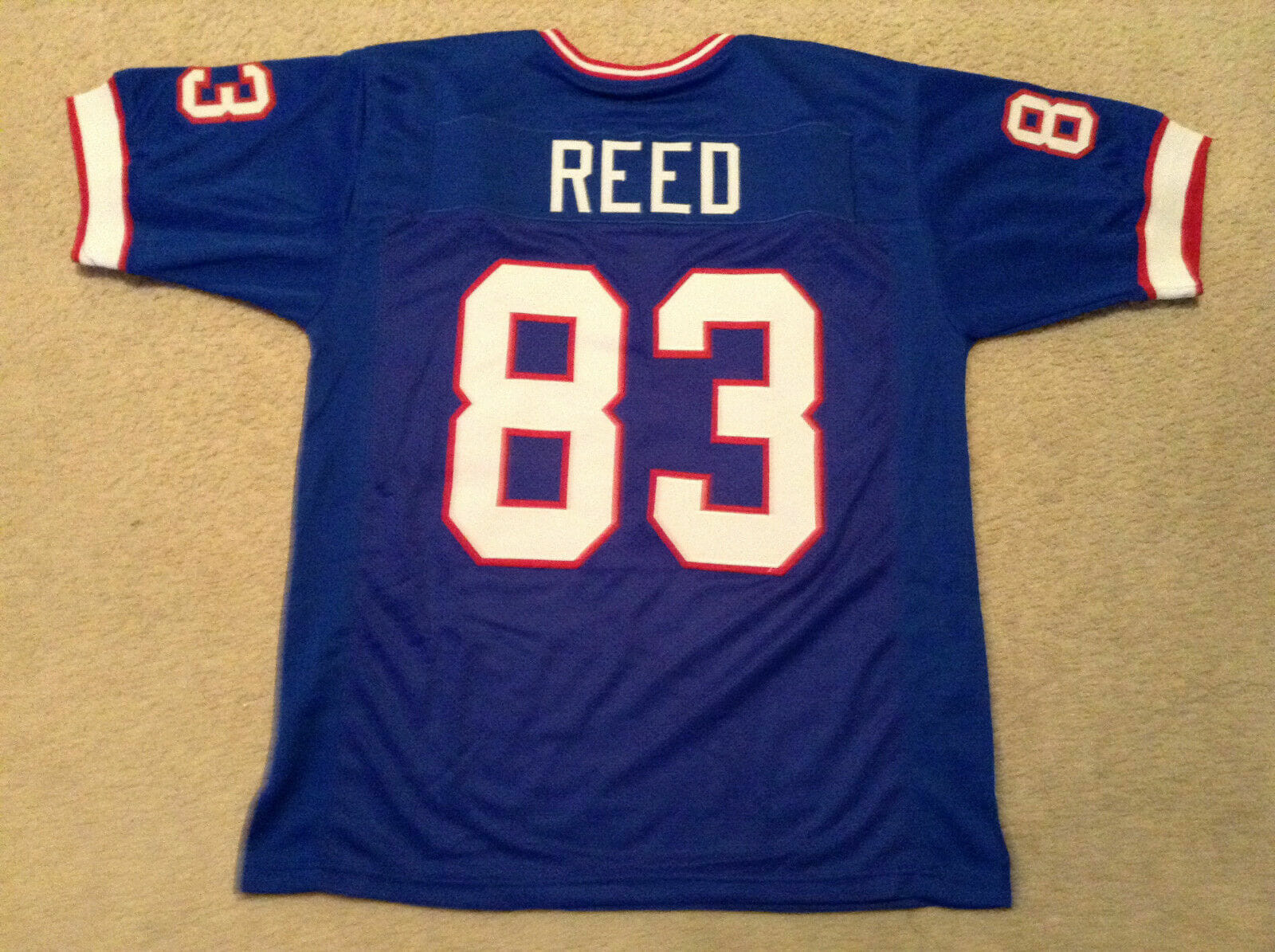 UNSIGNED CUSTOM Sewn Stitched Andre Reed Blue Jersey