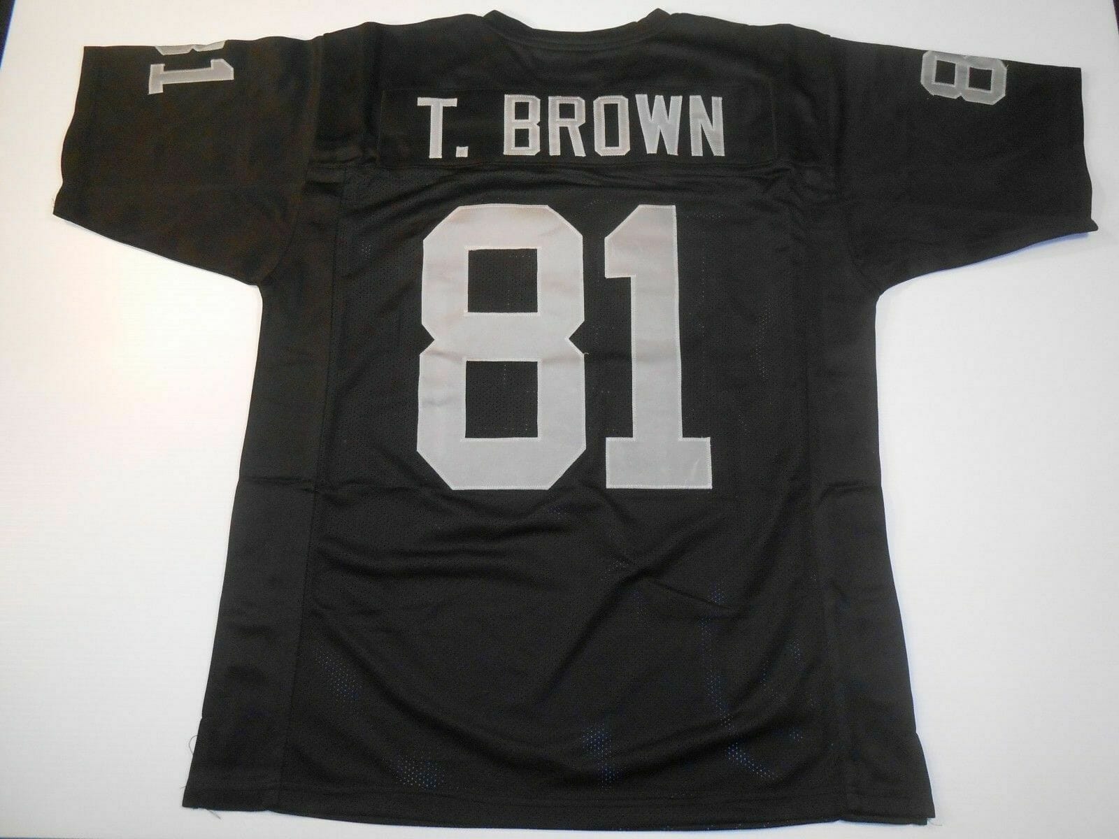 UNSIGNED CUSTOM Sewn Stitched Tim Brown Black Jersey