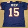 UNSIGNED CUSTOM Sewn Stitched Tim Tebow blue Jersey