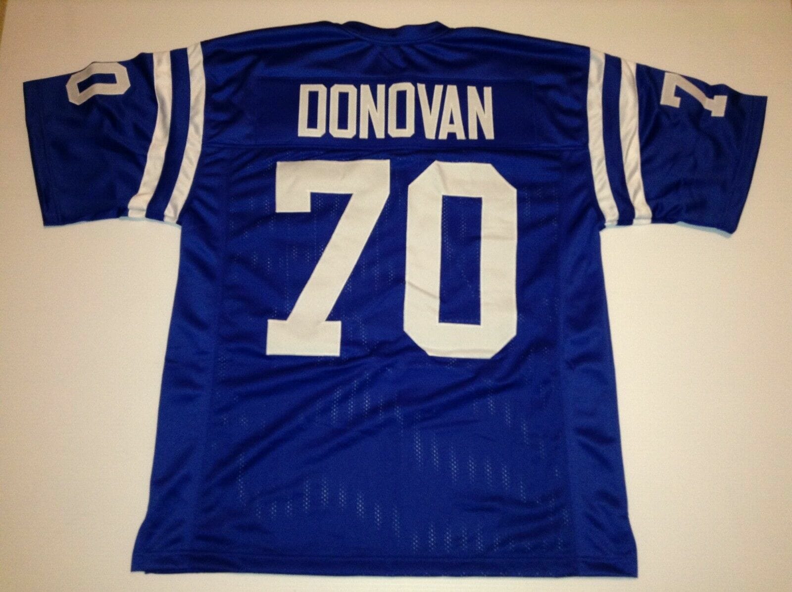 UNSIGNED CUSTOM Sewn Stitched Art Donovan Blue Jersey