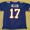 Josh Allen UNSIGNED CUSTOM Sewn Stitched Blue Jersey