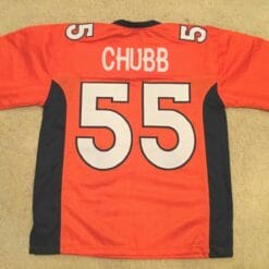 UNSIGNED CUSTOM Sewn Stitched Bradley Chubb Orange Jersey