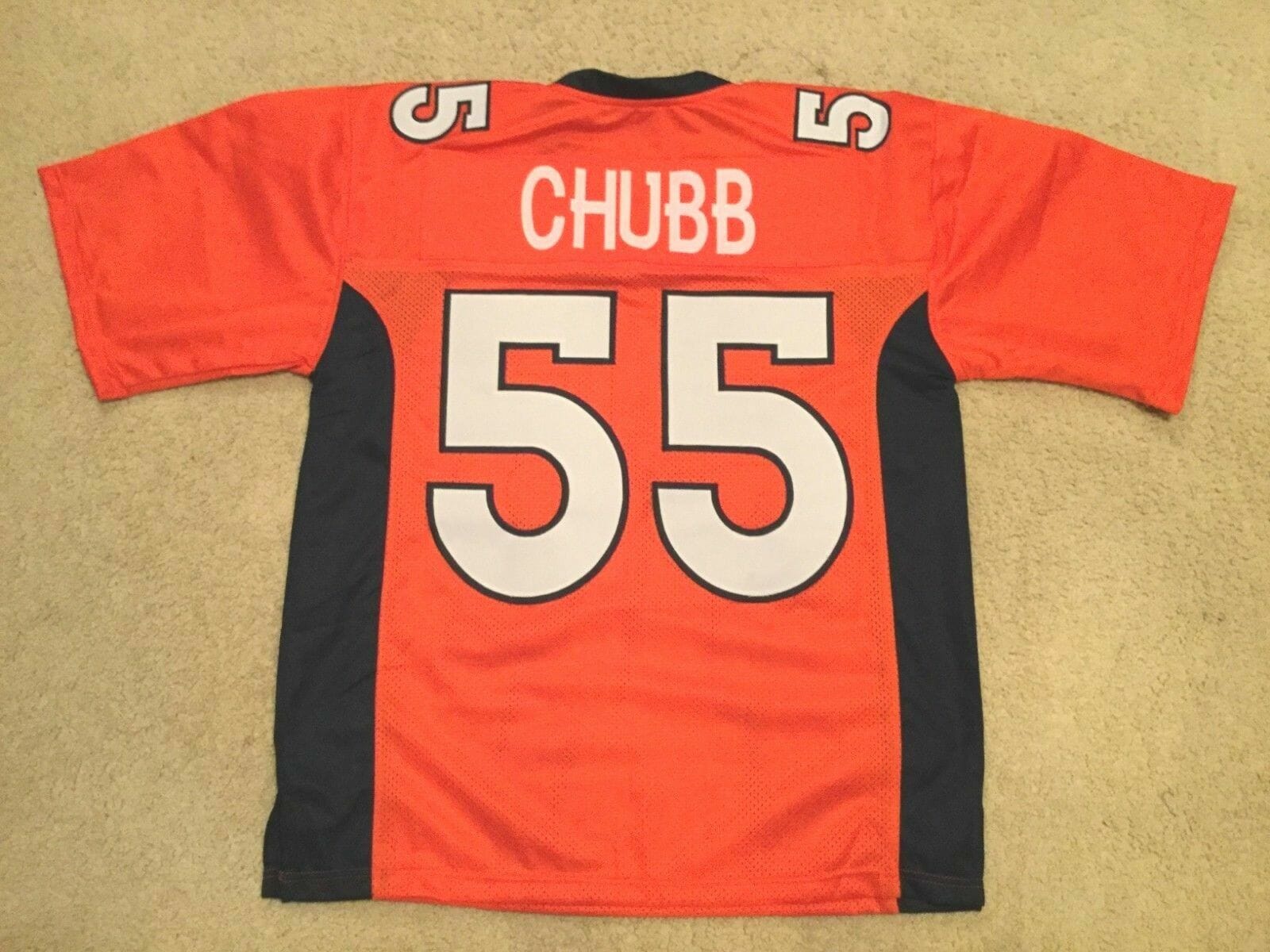 UNSIGNED CUSTOM Sewn Stitched Bradley Chubb Orange Jersey