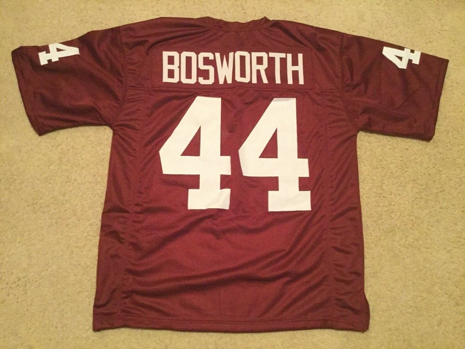 UNSIGNED CUSTOM Sewn Stitched Brian Bosworth Crimson Jersey