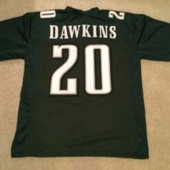 UNSIGNED CUSTOM Sewn Stitched Brian Dawkins Green Jersey