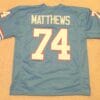 UNSIGNED CUSTOM Sewn Stitched Bruce Matthews No Trim Blue Jersey
