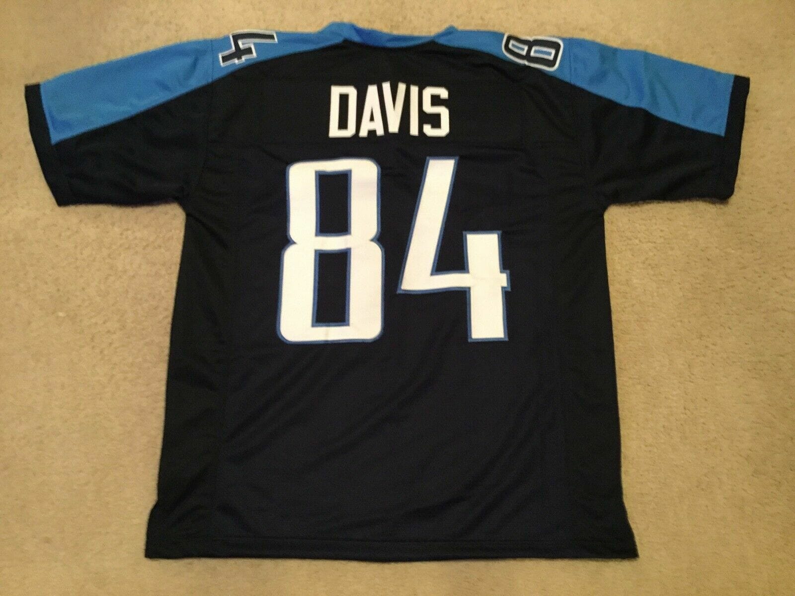 UNSIGNED CUSTOM Sewn Stitched Corey Davis Blue Jersey