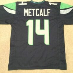 UNSIGNED CUSTOM Sewn Stitched D.K. Metcalf Blue Jersey