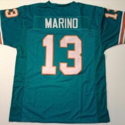 UNSIGNED CUSTOM Sewn Stitched Dan Marino Teal Jersey