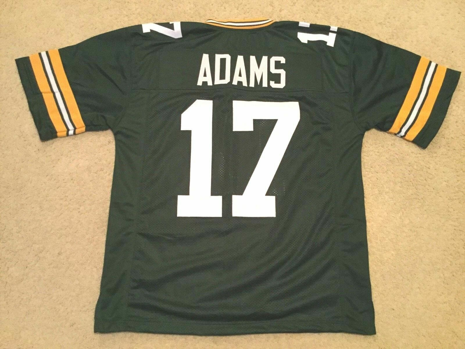 UNSIGNED CUSTOM Sewn Stitched Davante Adams Green Jersey
