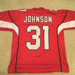 UNSIGNED CUSTOM Sewn Stitched David Johnson Red Jersey