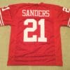UNSIGNED CUSTOM Sewn Stitched Deion Sanders Red Jersey