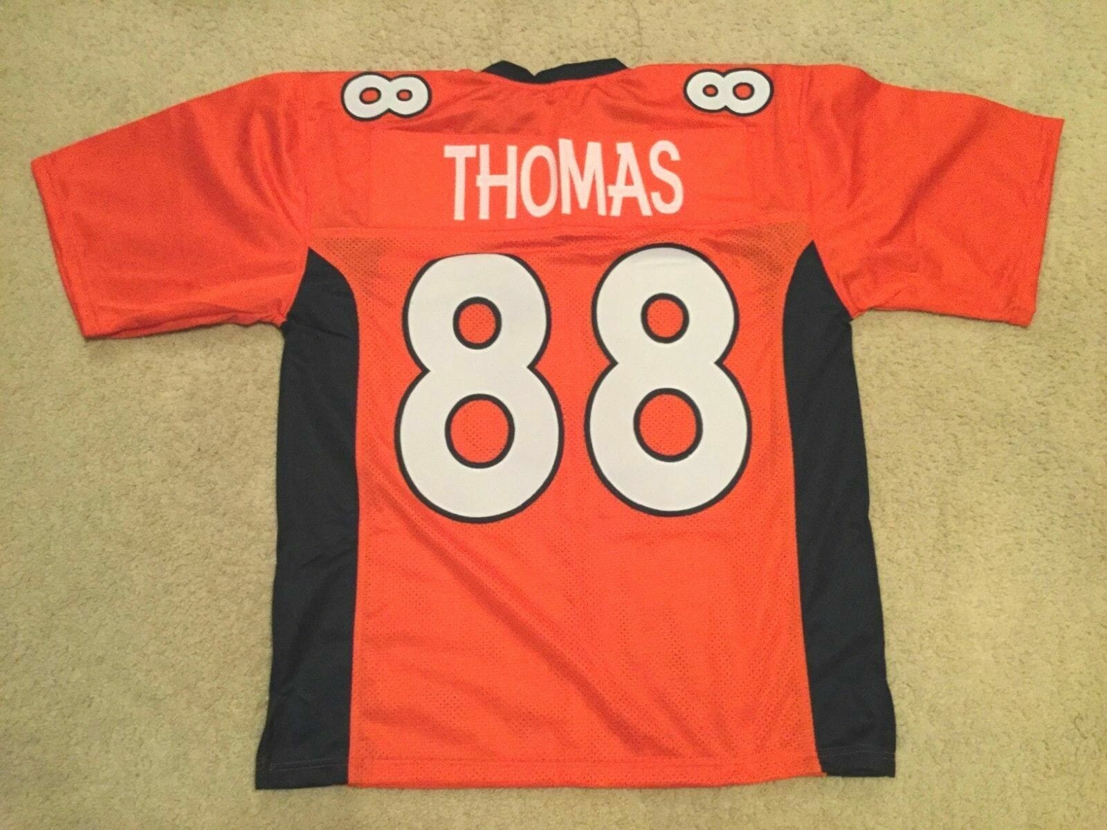 UNSIGNED CUSTOM Sewn Stitched Demaryius Thomas Orange Jersey