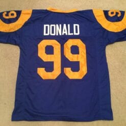 UNSIGNED CUSTOM Sewn Stitched Aaron Donald Blue Jersey