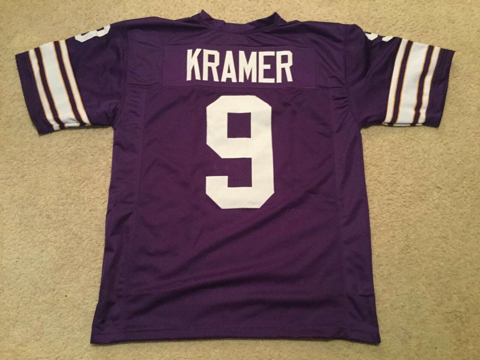UNSIGNED CUSTOM Sewn Stitched Tommy Kramer Purple Jersey