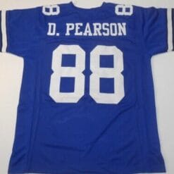 UNSIGNED CUSTOM Sewn Stitched Drew Pearson Blue Jersey