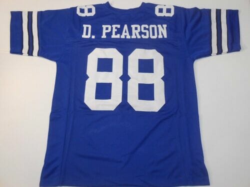 UNSIGNED CUSTOM Sewn Stitched Drew Pearson Blue Jersey