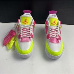 Alternative view of Air Jordan 4 Retro White Lemon Pink