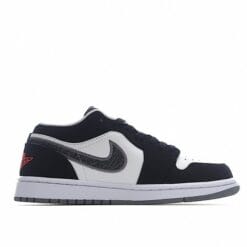 Alternative view of Air Jordan 1 Low Black White Wolf Grey