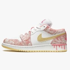 Air Jordan 1 Low Se Gs Paint Drip Arctic Punch