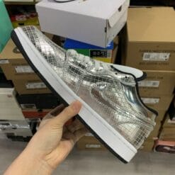 Air Jordan 1 Low White Lattice Silver